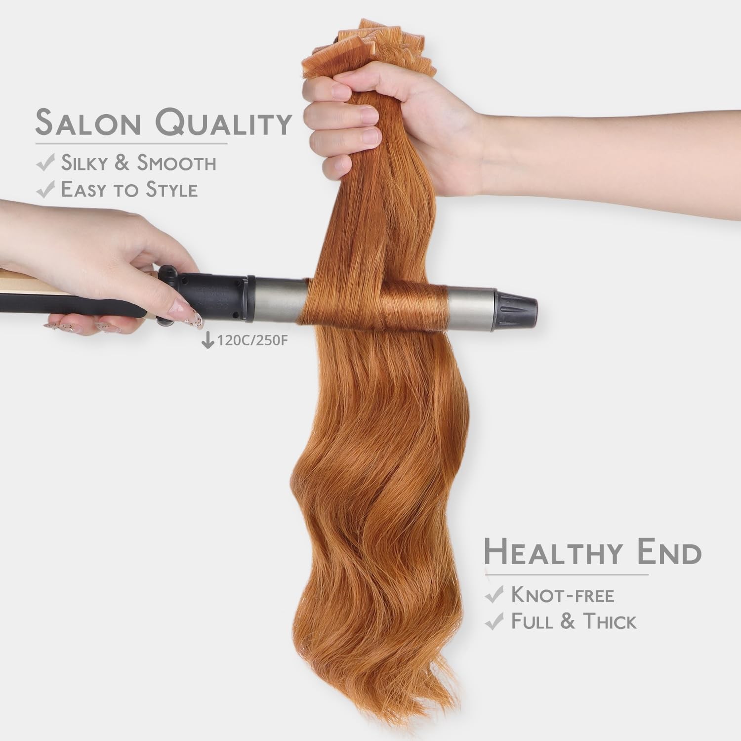 Tape in Hair Extensions 20 Inch 50g 20pcs Auburn Ginger – Invisible Luxury Remy