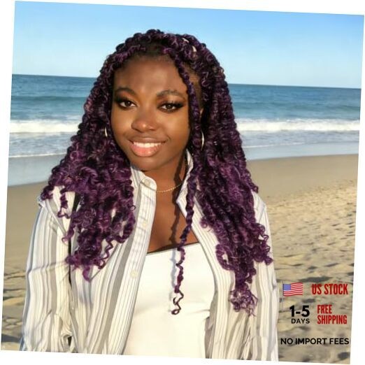 Pre-looped Passion Twist Crochet Hair 14 Inch 8 14 Inch (Pack of 8) TPurple
