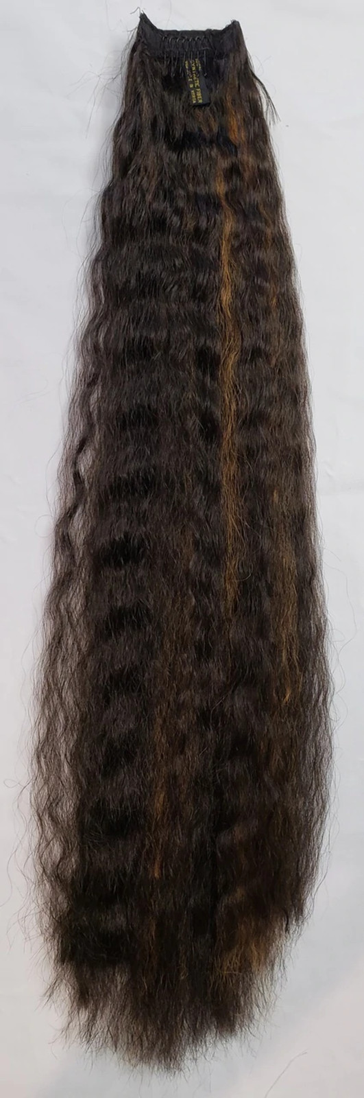 28″ Darkest Brown Wavy Pigtails with Highlights (one pair)