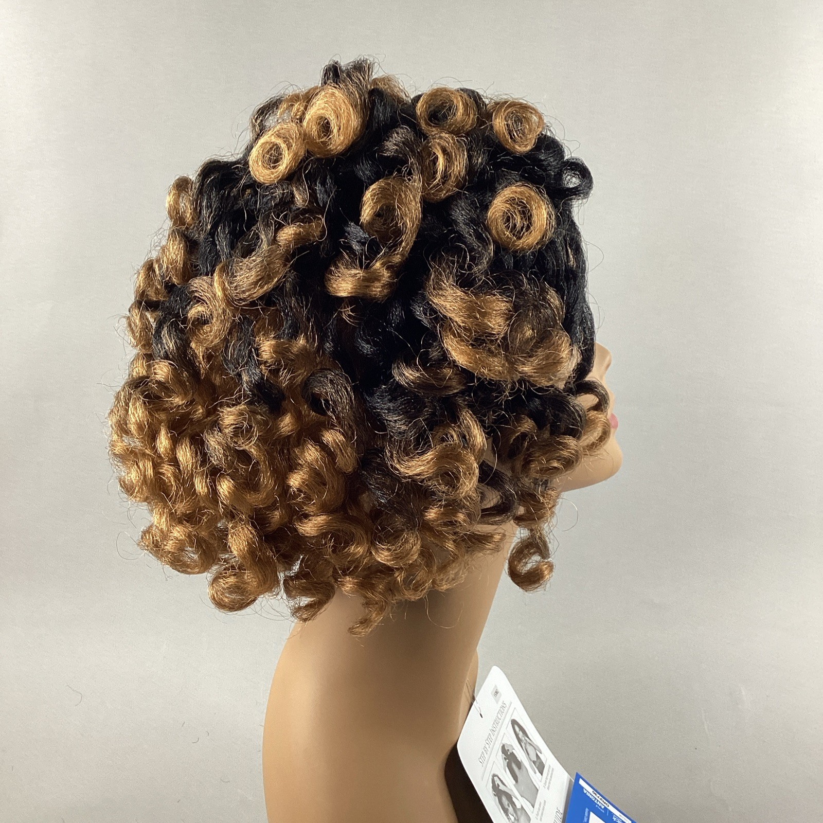 Atonia Short Curly #DR2730 Black Brown Blonde Synthetic Quick Weave Wig
