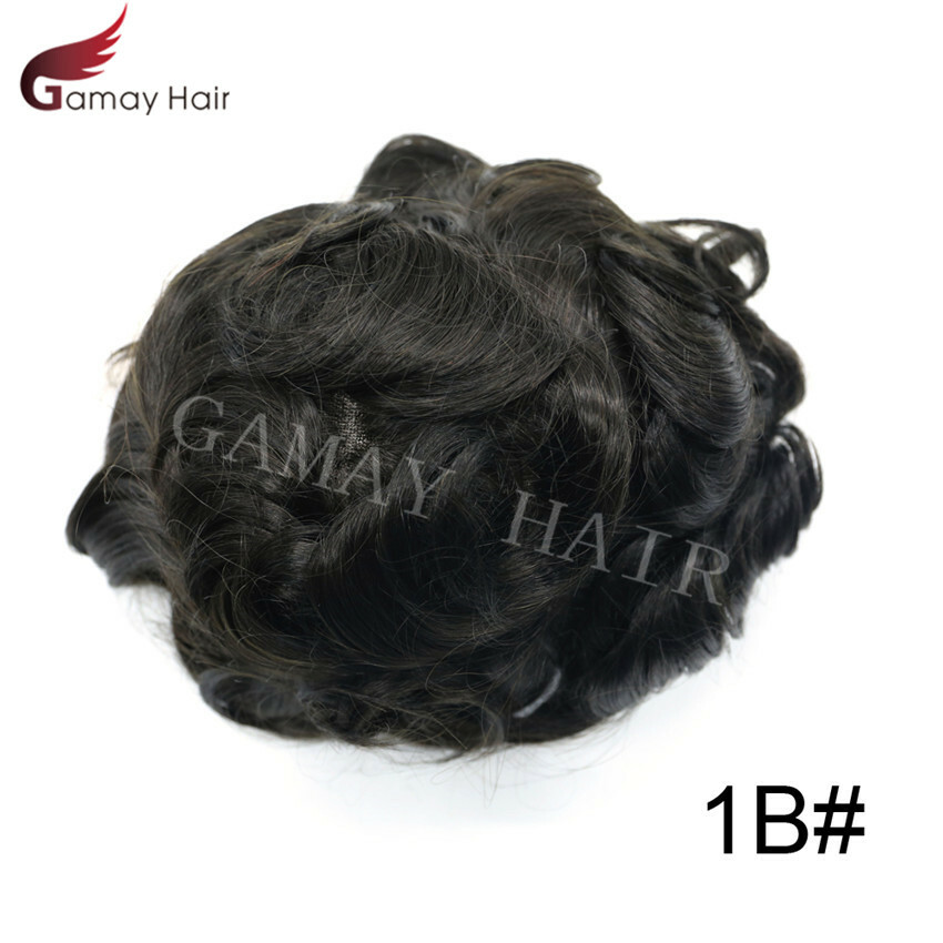 Mens Toupee Fine Mono Welded Mono Lace 100% Human Hairpiece for Men Wig P1-3-5