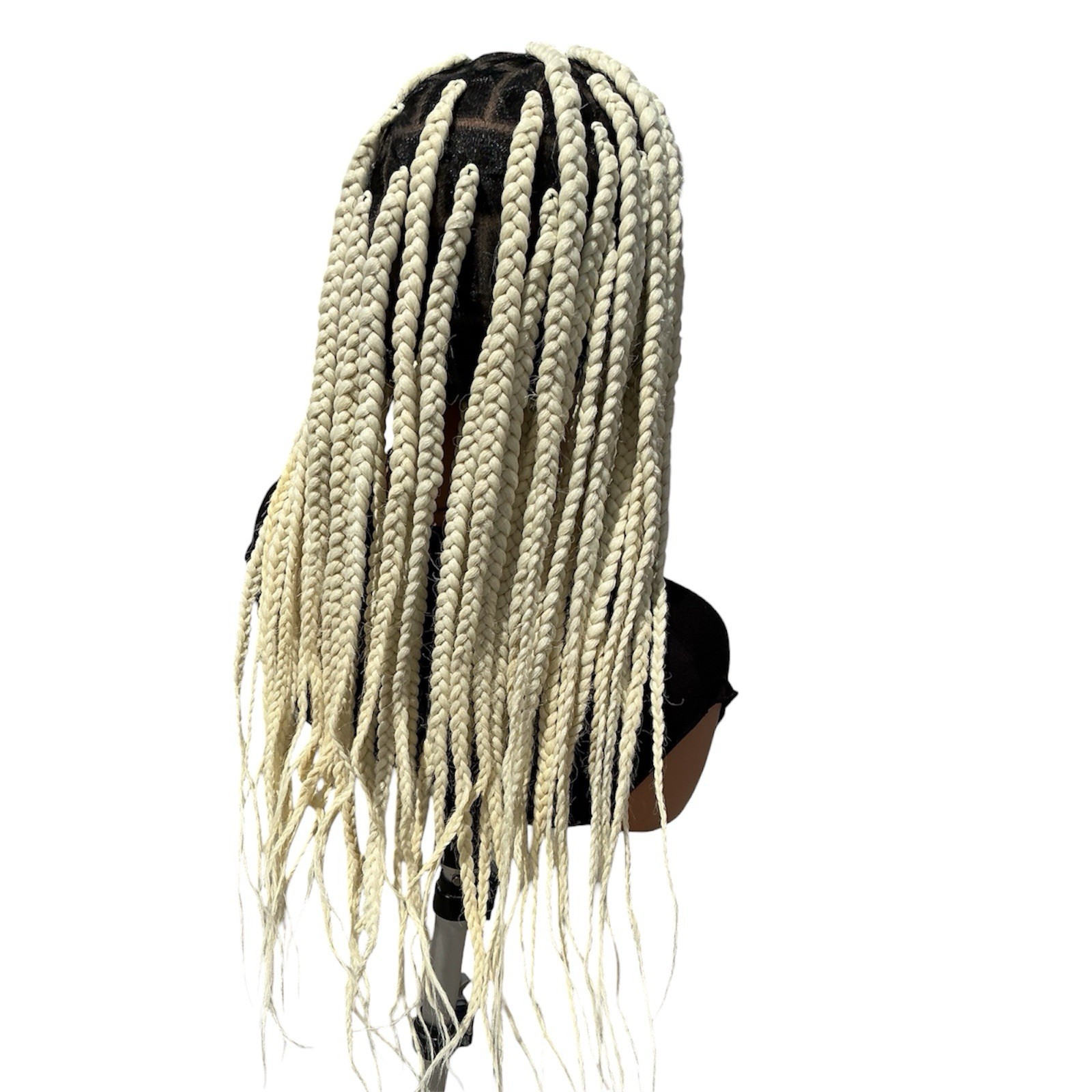 Women’s Synthetic Braided Lace Front Wig Glueless Free-Part Black/Blonde 31-40″