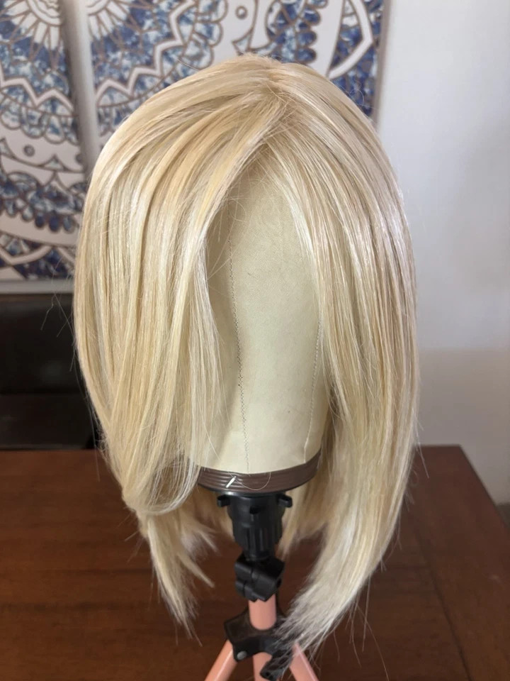 Real Human Hair New Fashion Beautiful Women’s Golden Blond Wigs 14In