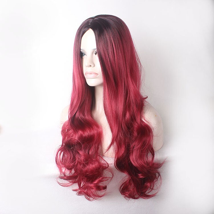 26″ Natural Long Wavy Full Wigs Cosplay Party Synthetic Wig Heat Resistant