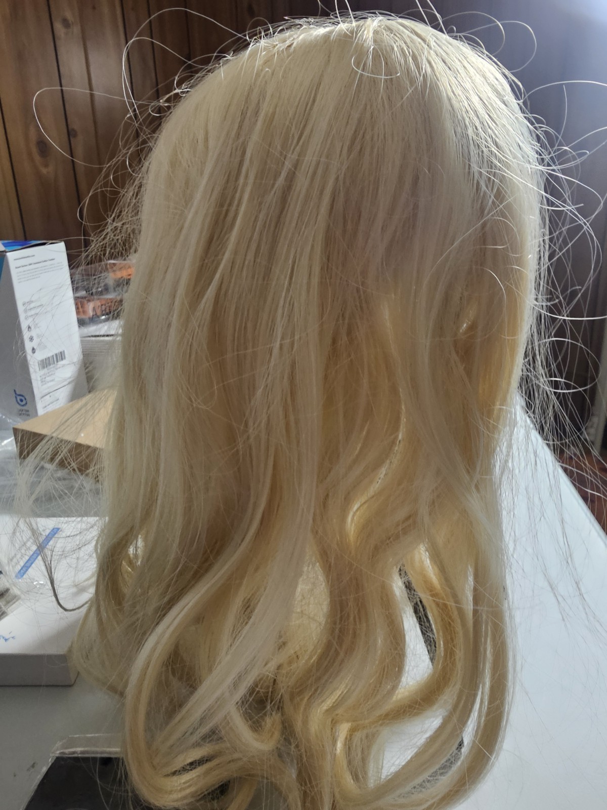 Light Blond Wavy Wig Women Adult Synthetic Hair Wavy Hair Fashion Theme Style