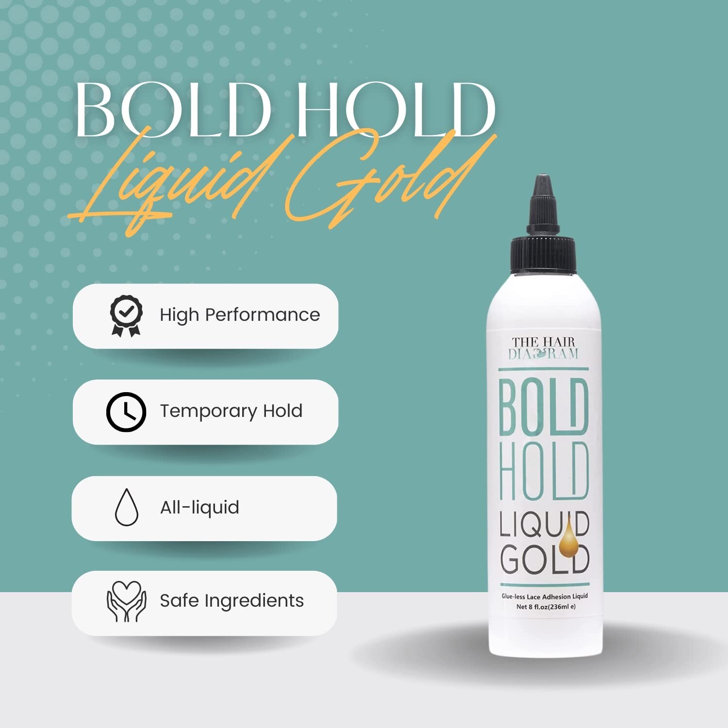 Bold Hold Liquid Gold Reloaded – Glueless Lace Gel – Temporary Hold For Wig 4 oz