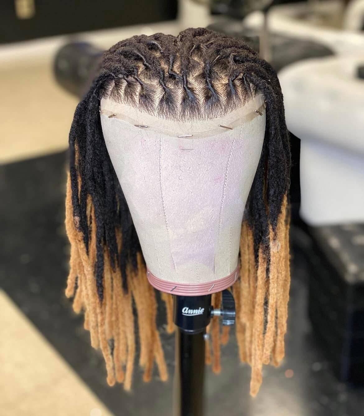 FULL LACE Toupee/ Topper. Afro Kinky Dread Loc Ombre Blonde