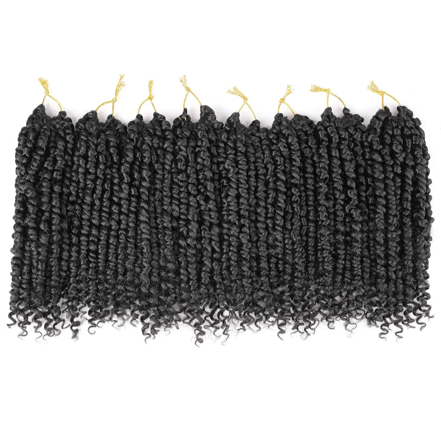 10 Inch 8 Packs Pret Wisted Passion Twist Crochet Hair Natural Black Pre-Looped