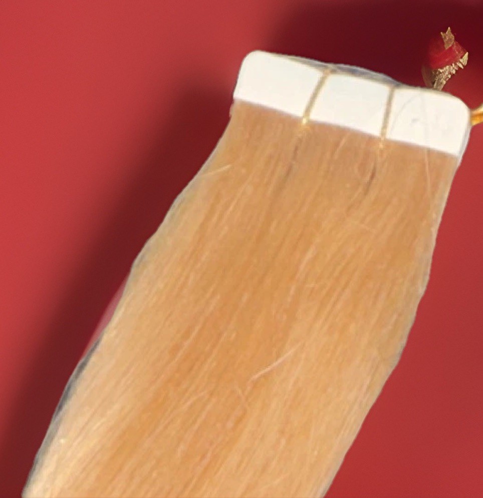Tape-In Hair Extensions Gold Blond Light Blond Straight 20 inch. 20 by LACERHAIR