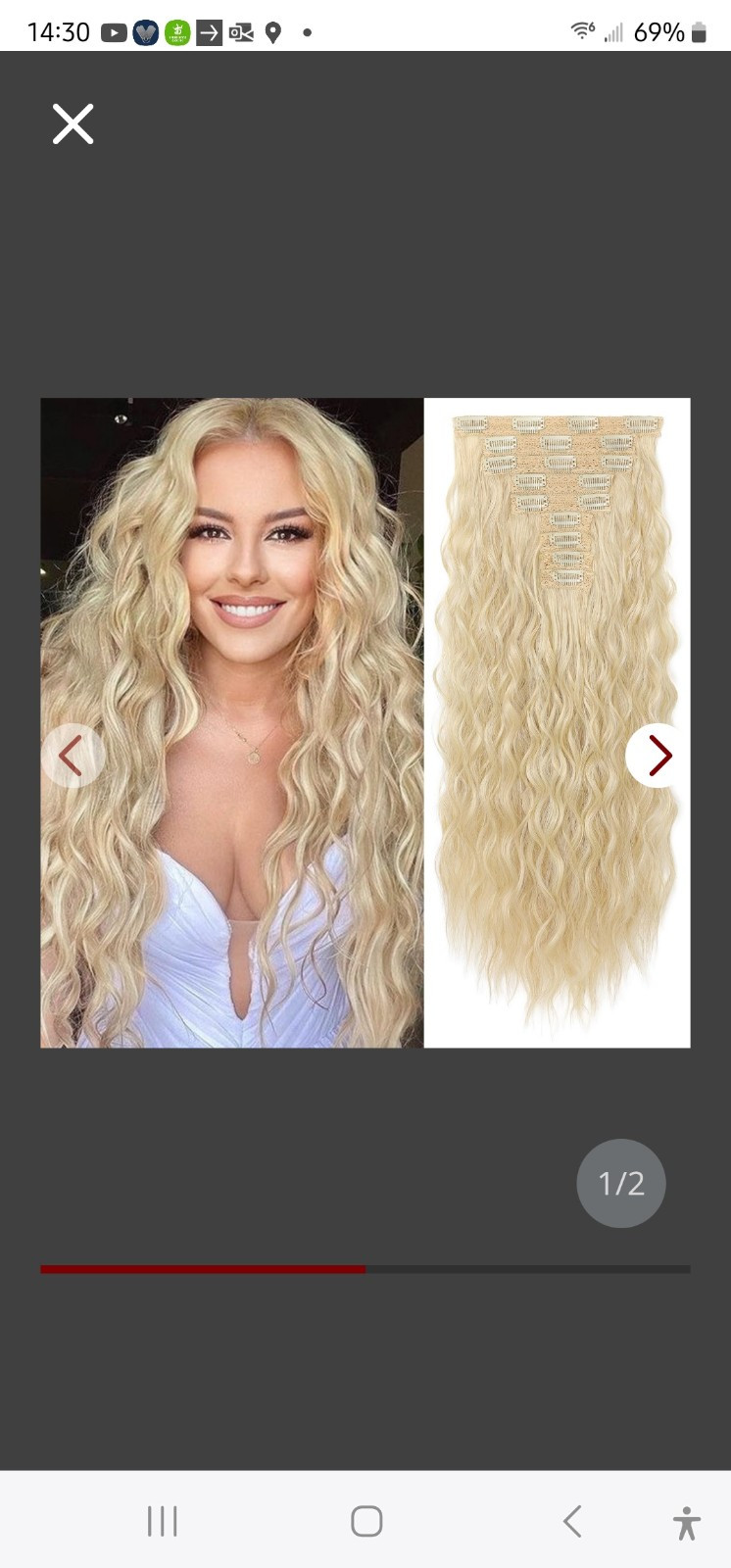 Reecho 9pc Blonde Clip In Hair Extensions 24″ Thick Long Mini Mermaid Wave