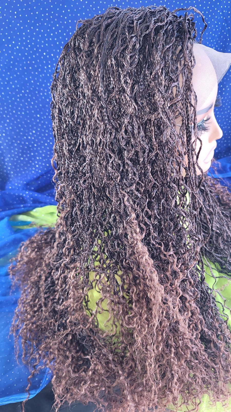 Braided Wig Micro Boho Braids 2/30 Ombre Handmade Full Lace Glueless 26″ Long