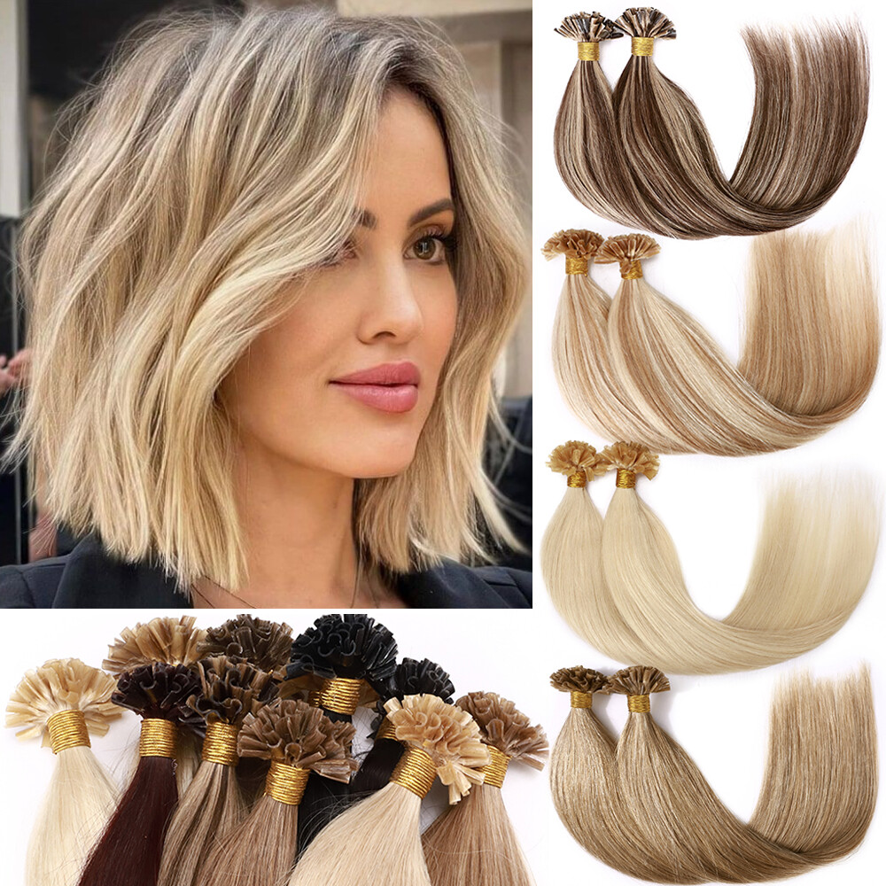 Hair Extensions Pre Bonded U Tip Nail Hair Keratin 100% Real Remy Human Hair 1g