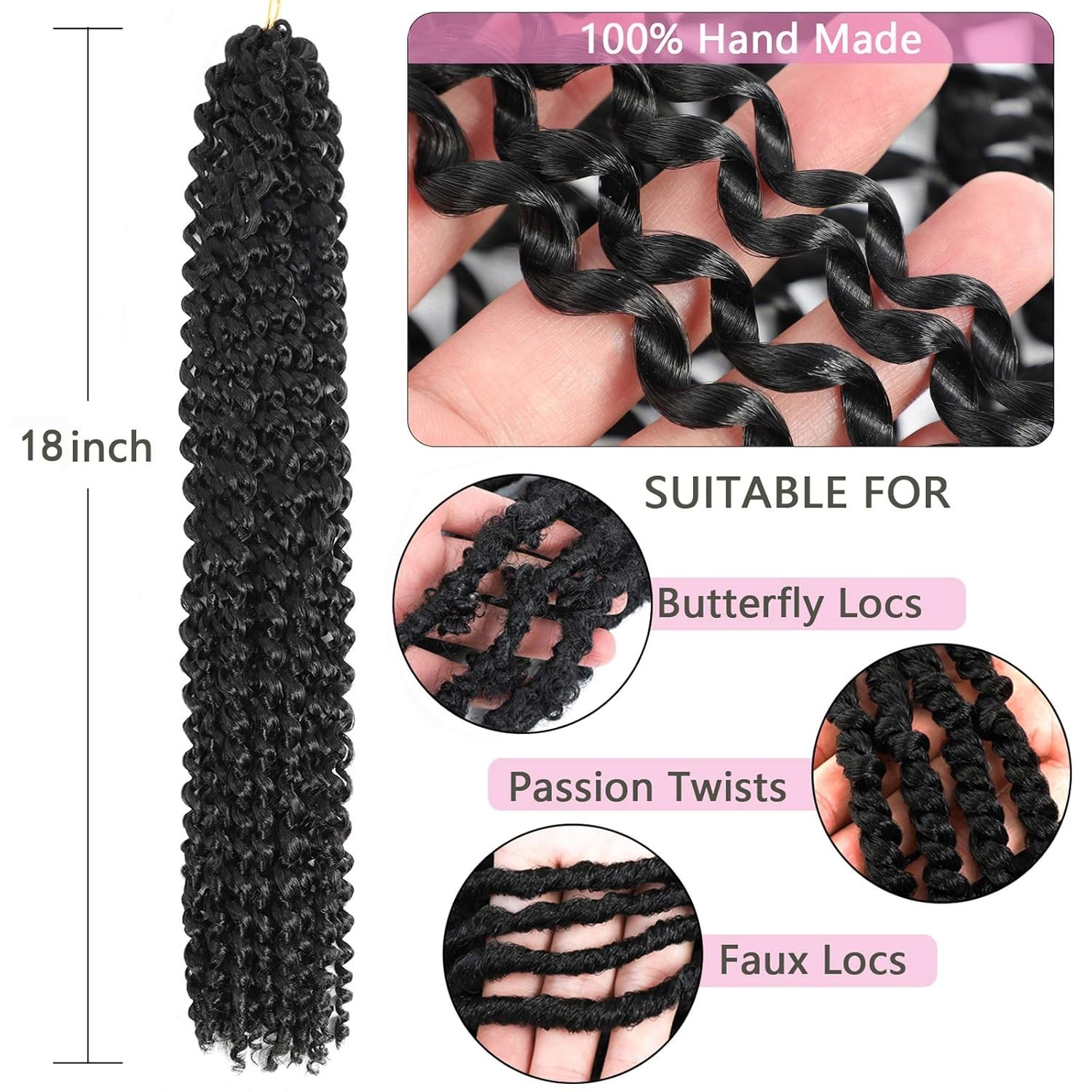 Bohemian Spring Twist Hair 18 Inch Synthetic Water Wave Crochet