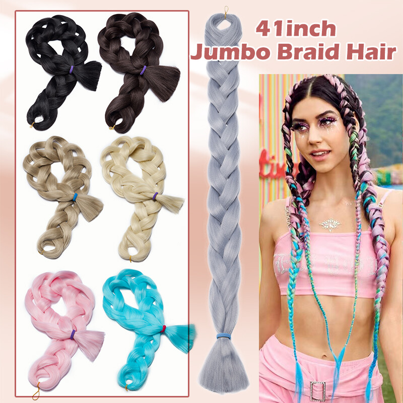 Synthetic Jumbo Braiding Hair Extensions Crochet Long Thick Ponytaill Halloween