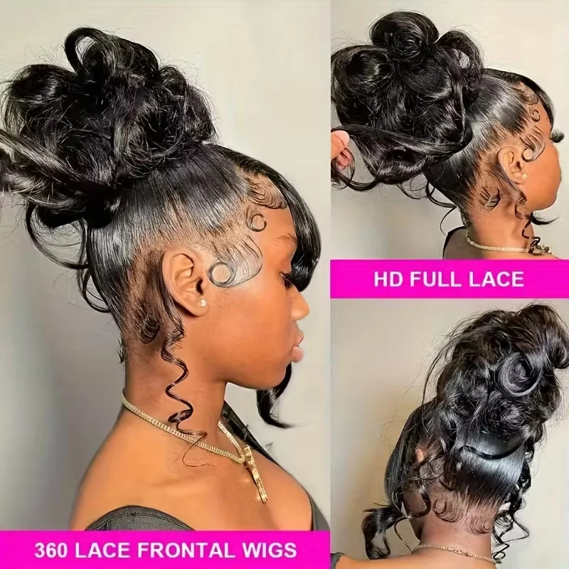 Invisible Strap 360 Full Lace Wig Body Wave 360 Hd Lace Wig 220% Density Natural
