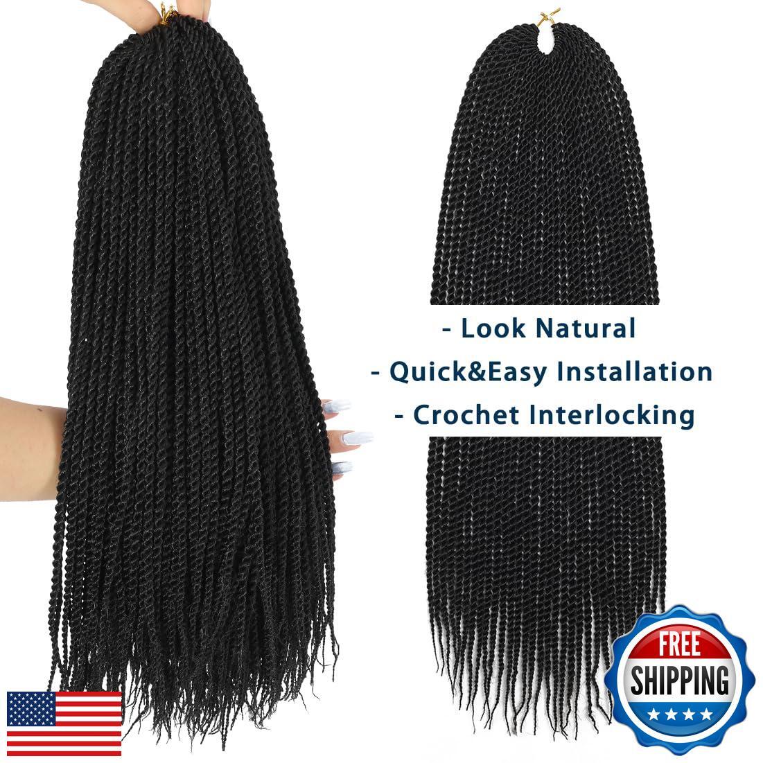Crochet Braids Senegalese Twist Crochet Hair 7 Packs Pre Looped Micro Senegal
