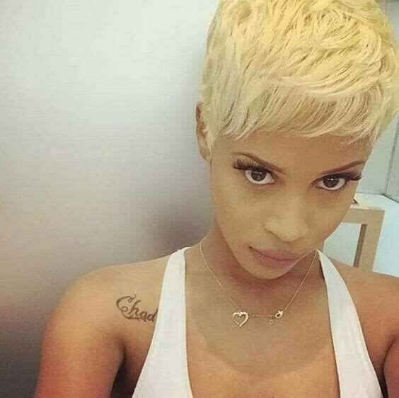 Short Pixie Haircut 100% Human Hair Short Blonde Wigs for Black Women None Lace