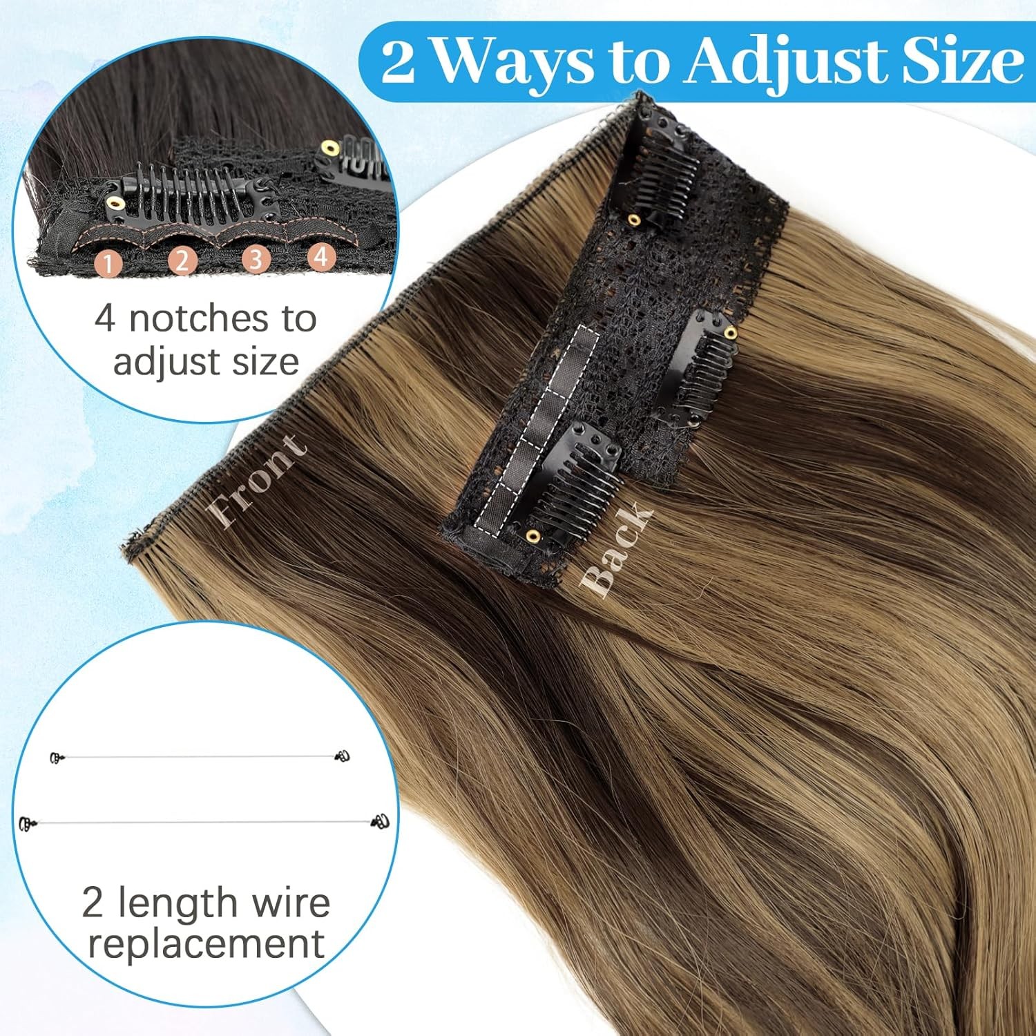 Wire Hair Extensions Long Straight Layered Synthetic with