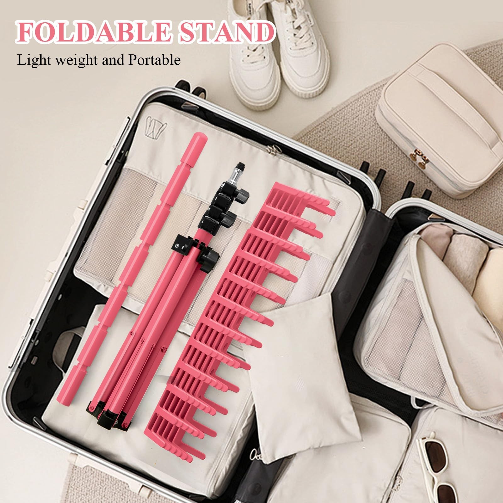 LPHGFZA Braiding Hair Rack, 144 Pegs Braiding Rack Stand for Hair, 2-sided