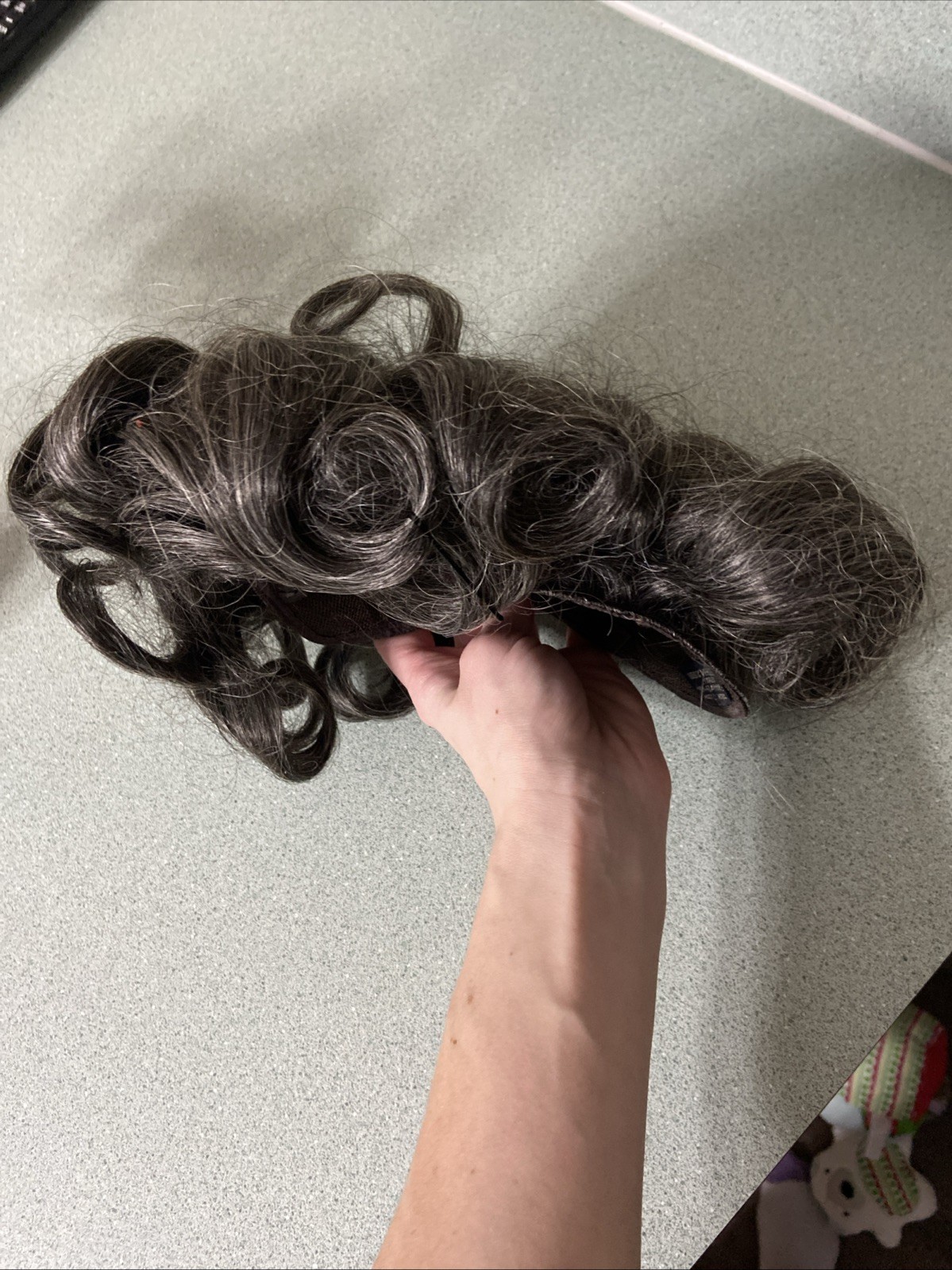 Vintage Gray Synthetic Wig Bouffant Style Venicelon Korea Theater Costume