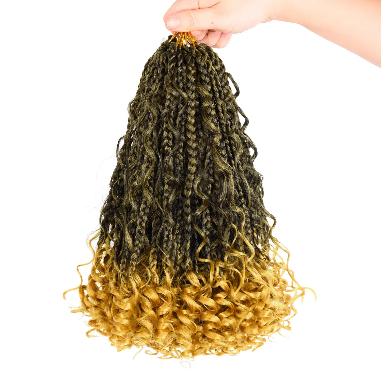 Goddess Box Braids Crochet Hair 10 Inch Bob With Curls Synthetic Hair Extensions
