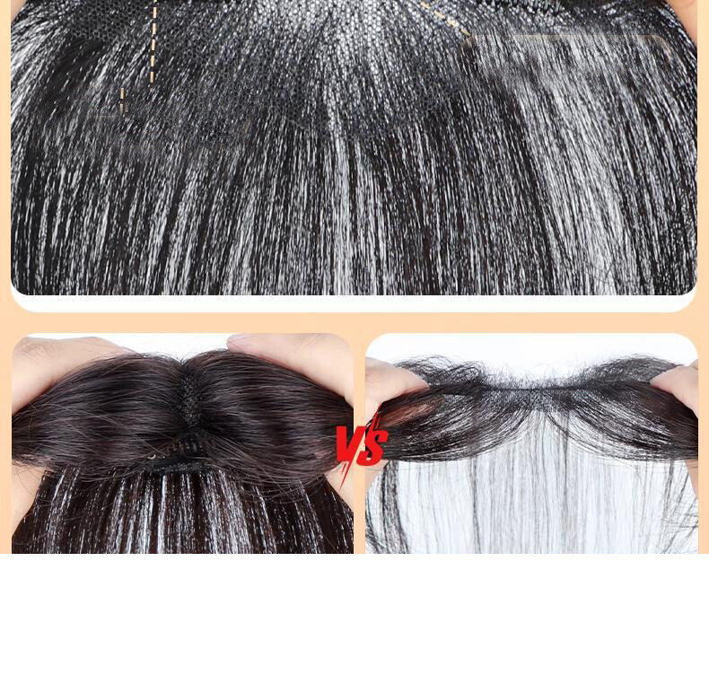 Thin Neat 100% Human Hair Forehead Hairline Wavy Bangs Hairpiece For Women