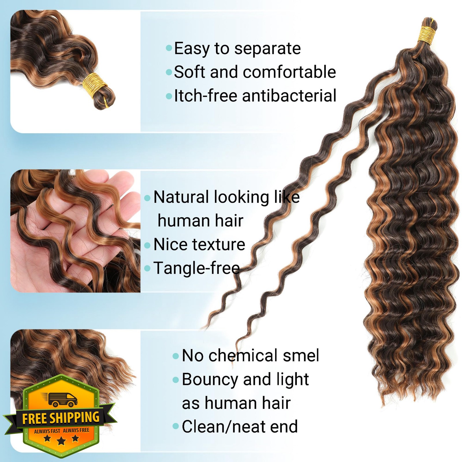 Gladream Curly Braiding Hair 18 Inch P4/30 2 Pack