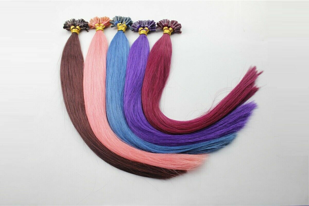 Pre Bonded U Tip Real Human Hair Extensions Keratin Fusion Nail Tip Remy Hair 1g