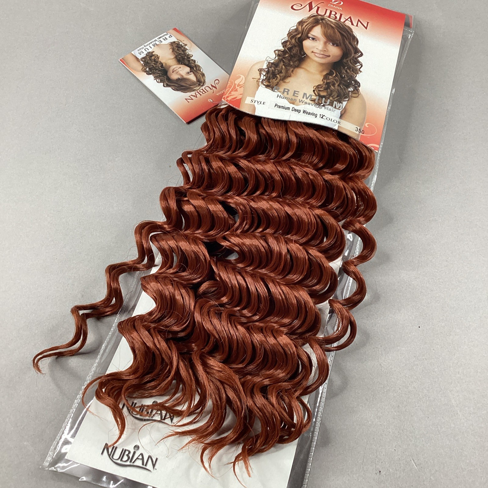 12” Deep Weave #350 Copper Nubian Synthetic Blend Mixed Hair Extensions
