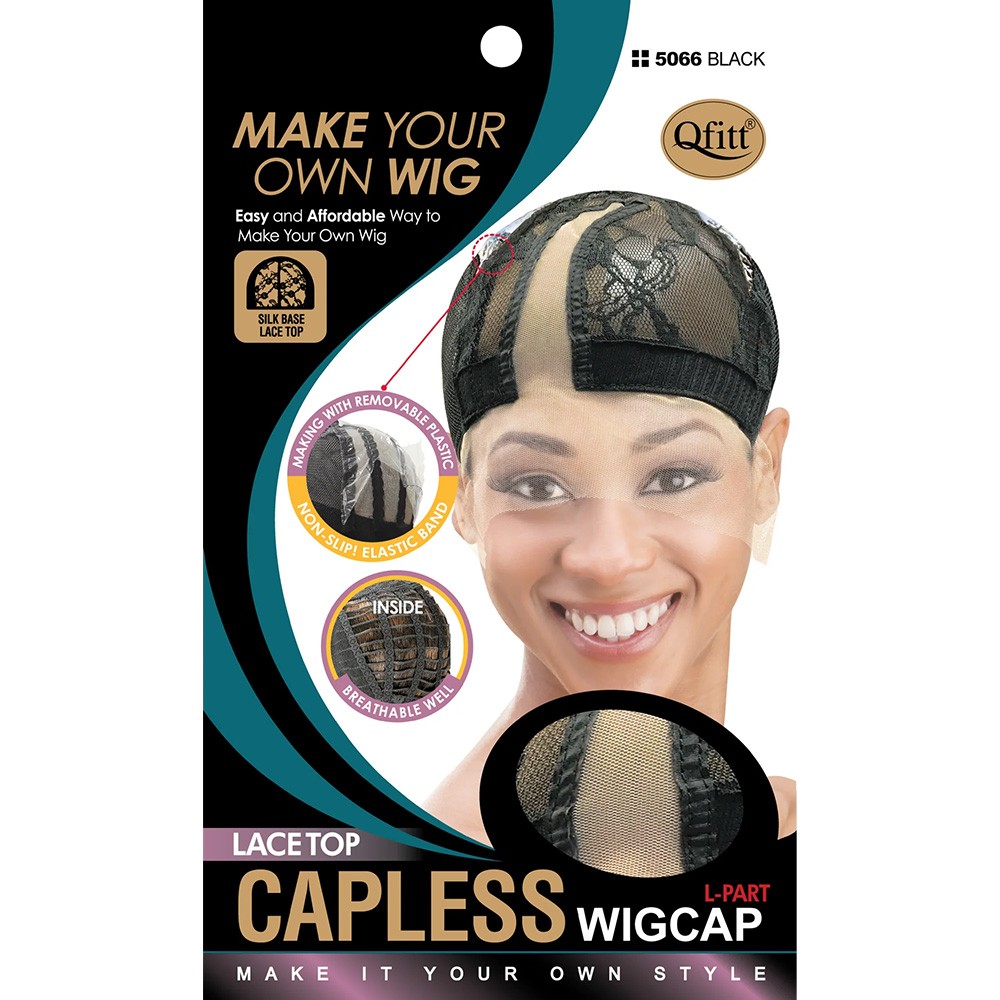 Qfitt Make Your Own Wig Capless Wig Cap Black Front Lace|Case of 12