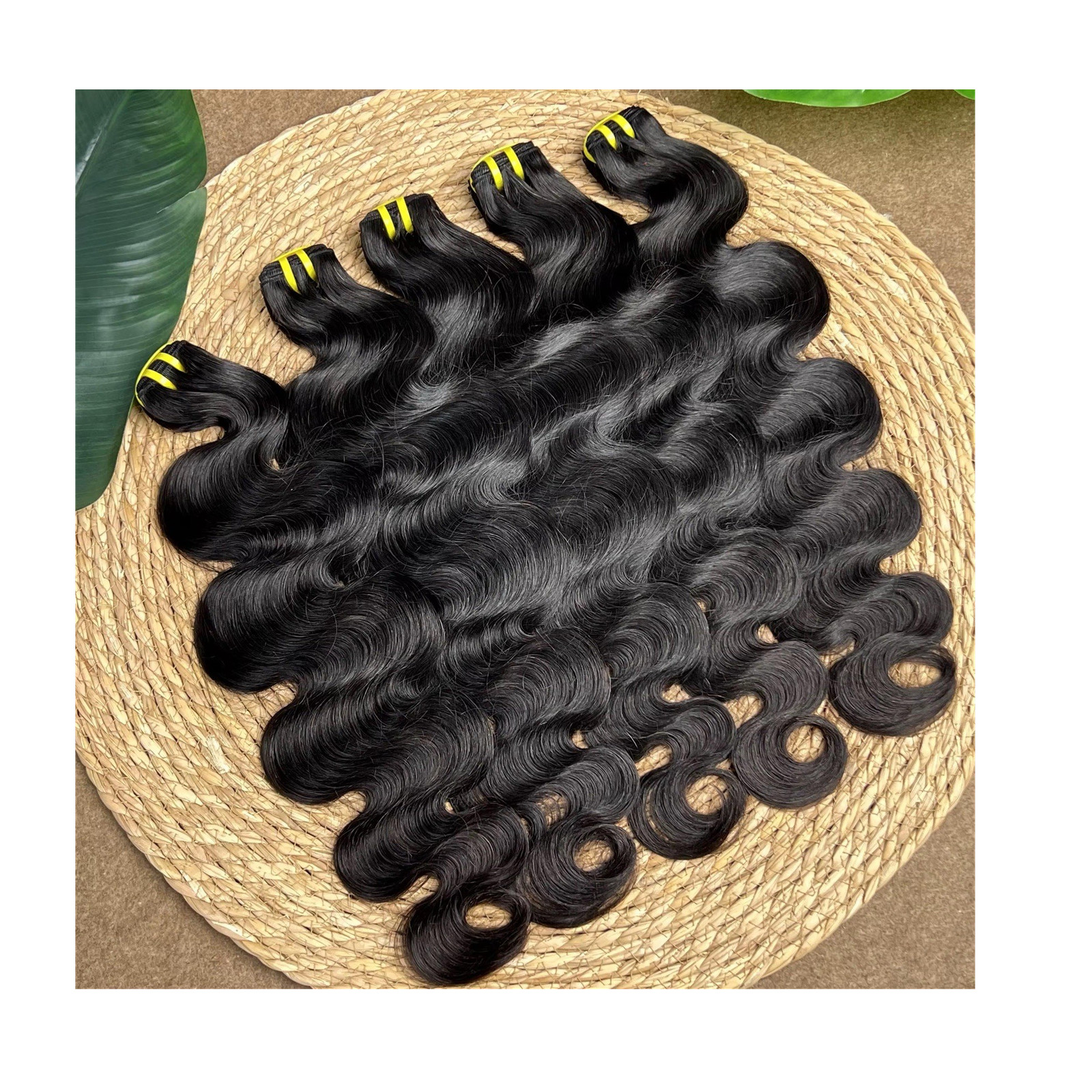 Natural Color Human Hair Virgin Body Wave Wavy Weft Extensions 3Bundles 18 Inch