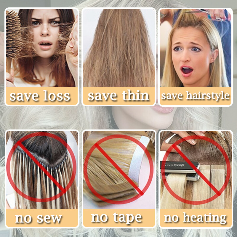 8 Pieces Thick Clip In Hair Extensions Long False Hair Piece Highlight Balayage