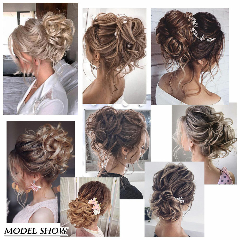 REAL THICK Rose Messy Bun Scrunchie Curly Hair Extension Chignon Comb Clip 1PC H