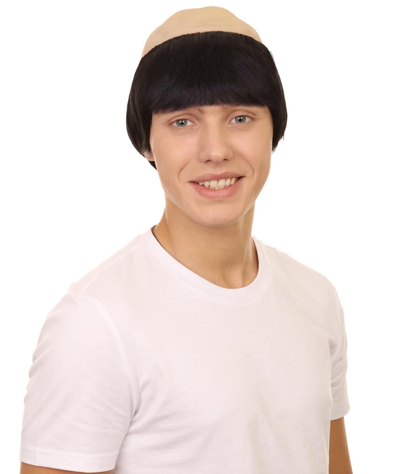 Monk Mens Wig | Black Hair With Bald Cap HM-271