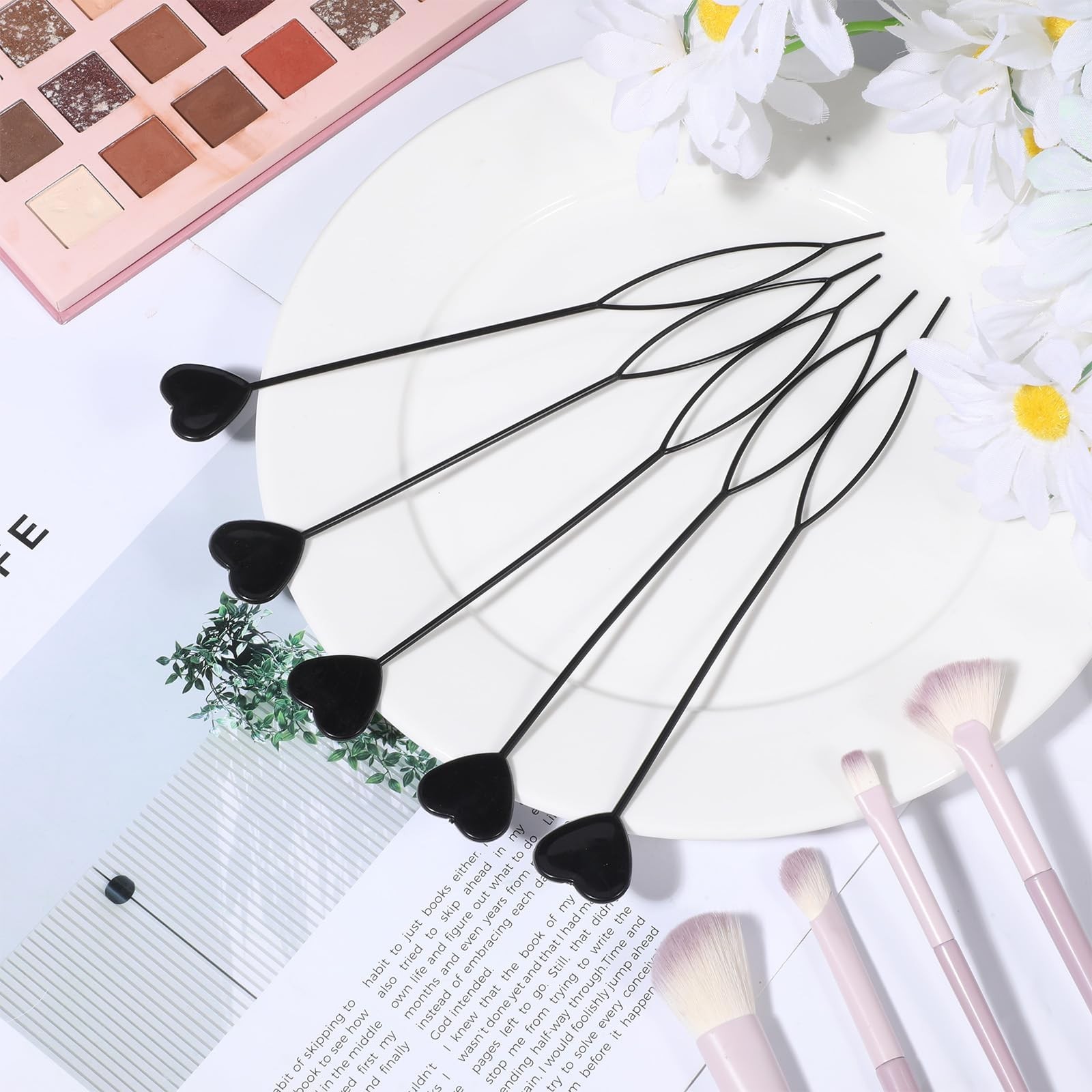 12 PCS Quick Hair Beader Tool, Black Beaders for Braids, For Girls Women Pony…