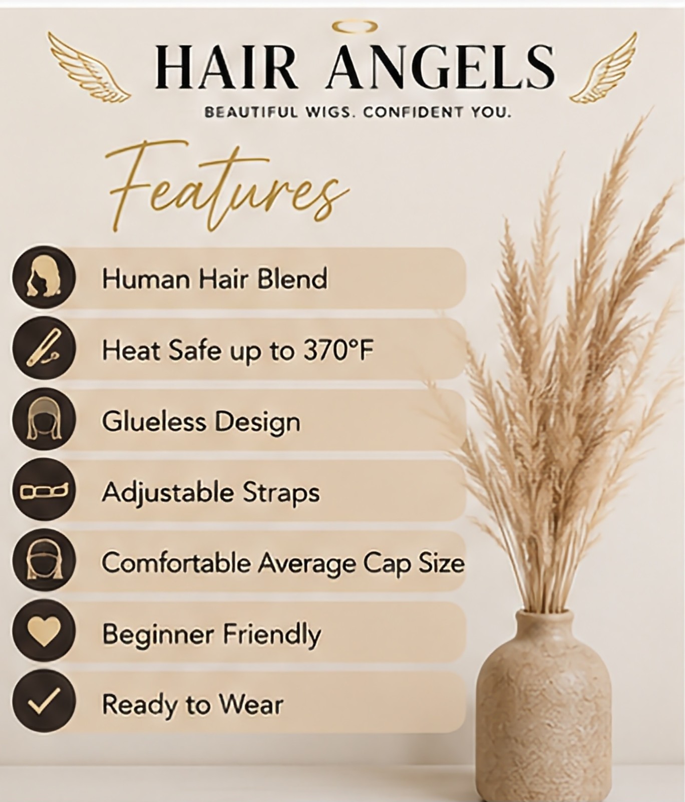 Blonde Ombre Auburn Loose Wave Lace Front Wig: Human Hair Blend, 18 “Curly Wig