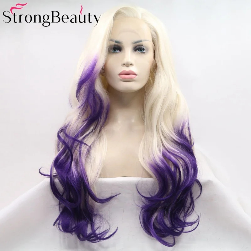 StrongBeauty Long Lace Front Wigs Synthetic Wavy Women Wig Heat Resistant Hair
