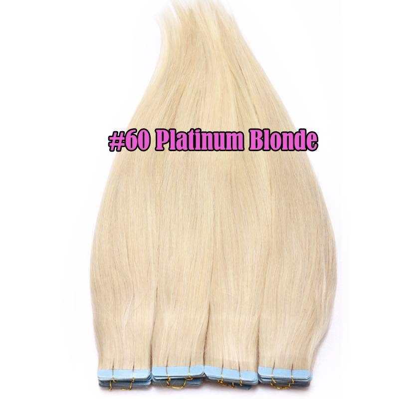 100g Tape In Human Hair Extensions FULL HEAD Skin Weft Real THICK 40pcs Ombre US