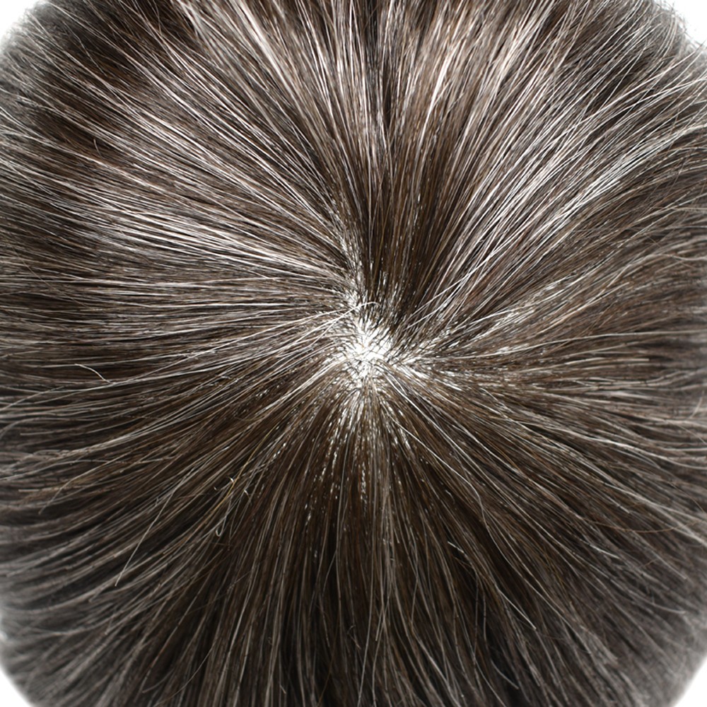 Full Poly Thin Skin Toupee Mens Hair Replacement System Human Hair PieceCustom