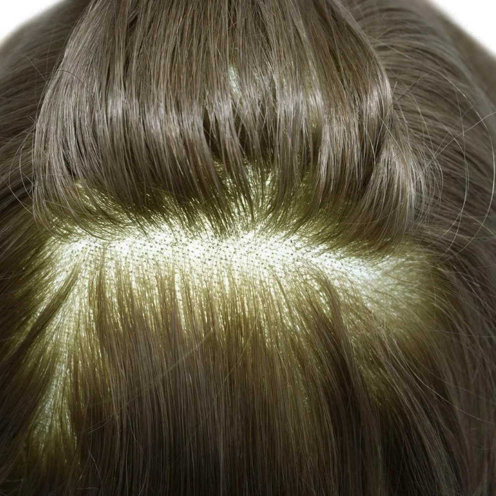 French Lace Front Mens Toupee Hairpiece Human Hair Replacement System Natural