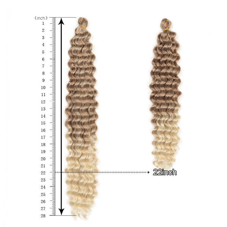 22″-28″ Deep Wave Twist Crochet Hair Afro Curls Ombre Braiding Hair Extensions
