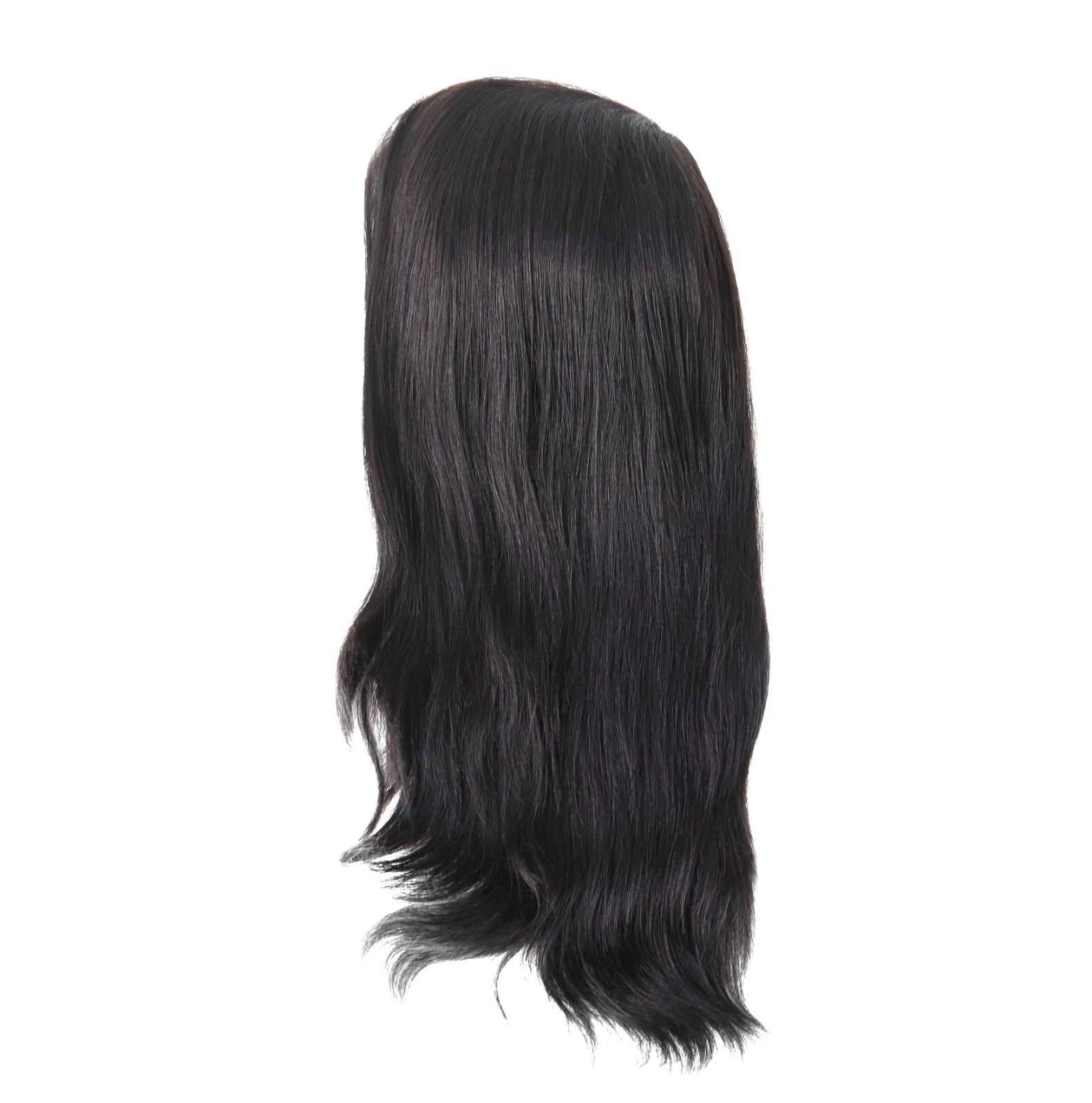 Women Chinese Culticle Remy Hair Full Thin Skin Wigs Human Hair Medium Size 14”