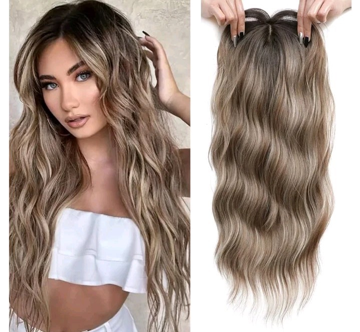 PANEWAY Hair Topper for Women 20 Inch Wavy Synthetic Fiber Topper with…82