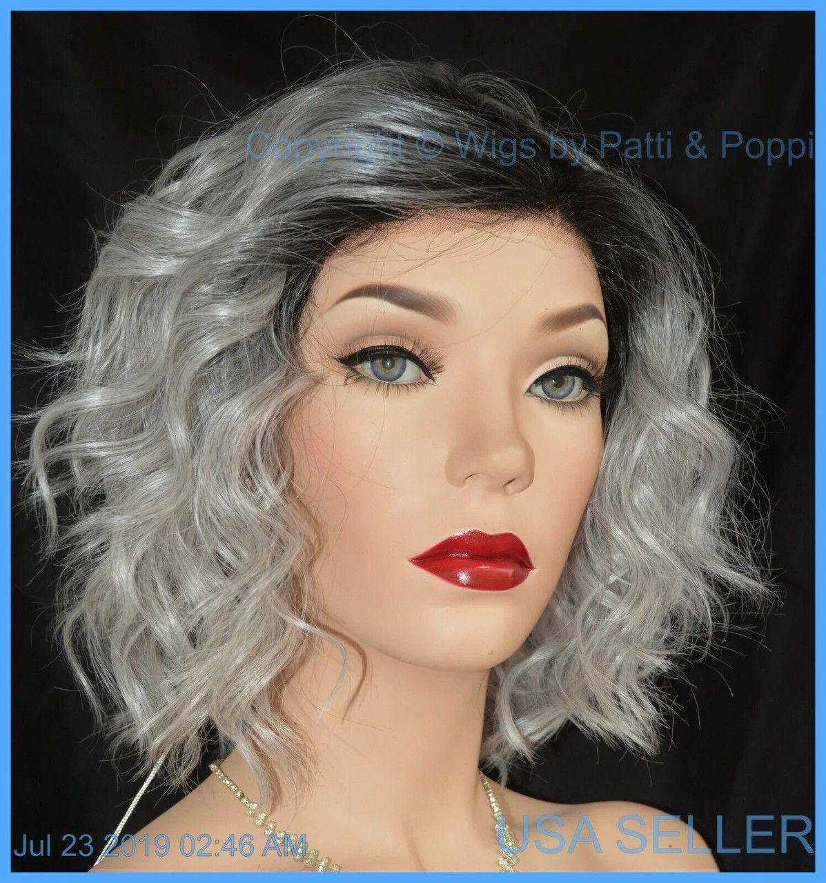 ATTITUDE RENE OF PARIS Orchid Wigs – LACE FRONT – New WAVY SILVER MIST ROOTED