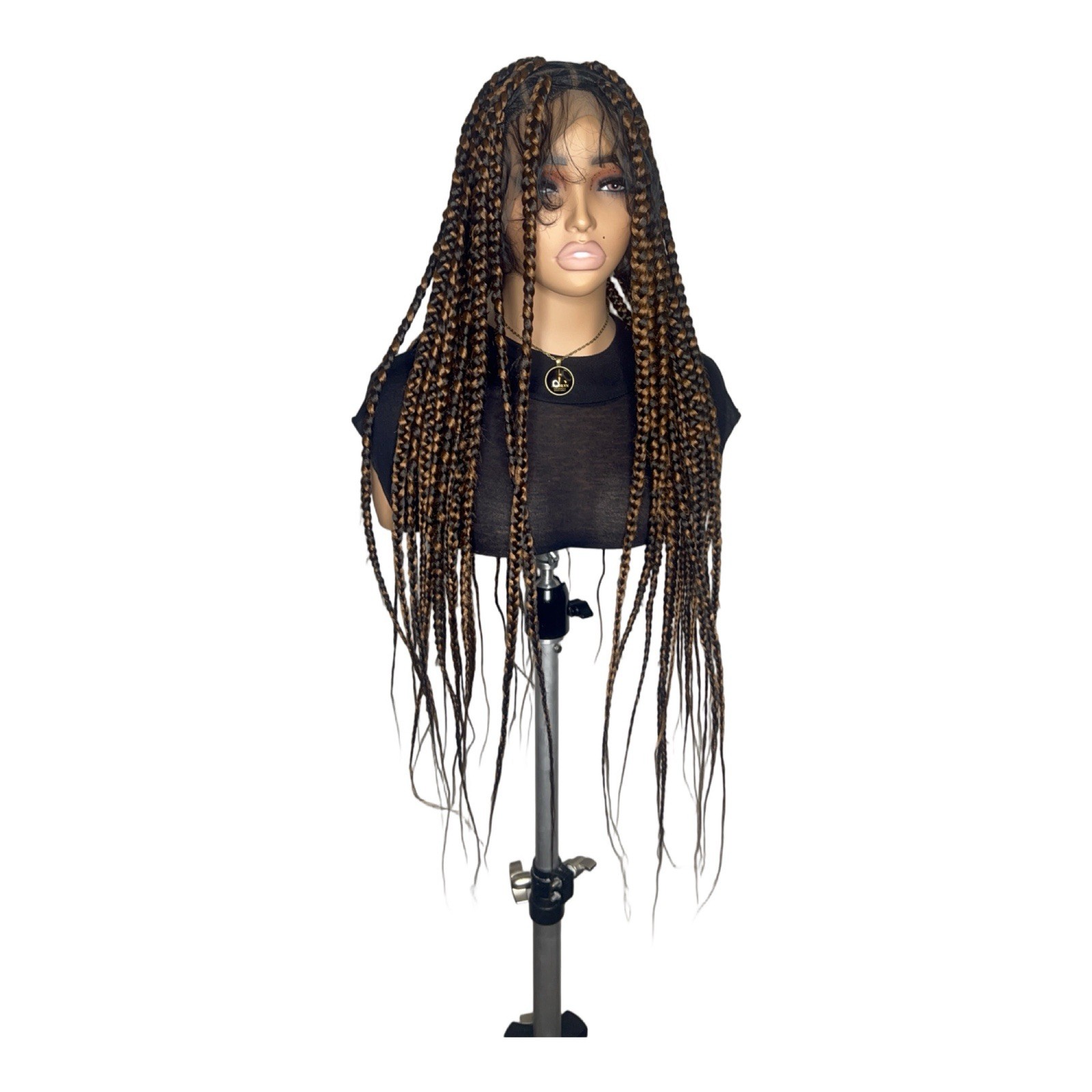 Women’s Synthetic Braided Wig Long Hairpiece Black/Brown