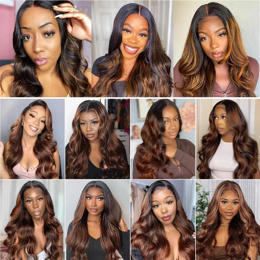 Niciitysi 12 14 16 Inch Highlight P1B30 Body Wave Bundles Human Hair Ombre Two