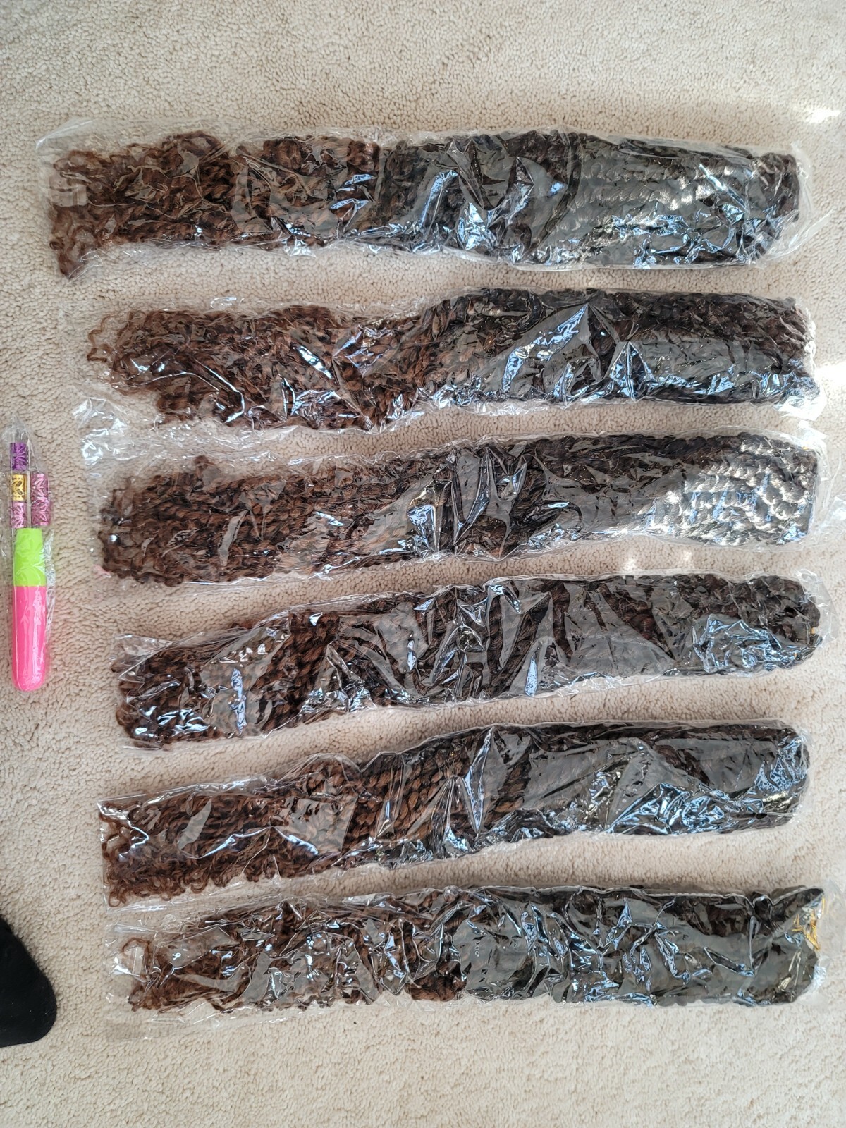 LOT 6 18″ Passion Twist Hair Water Wave Crochet Braids 18″ LOT Braids NEW