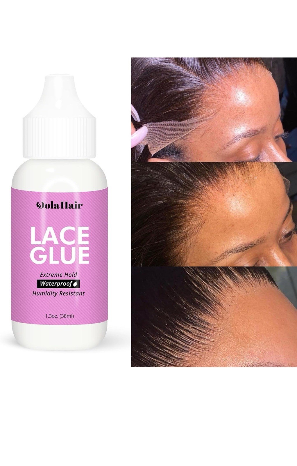 Dolahair Extreme Hold Lace Glue for Wigs Waterproof Invisible Bonding 1.3 Ounce