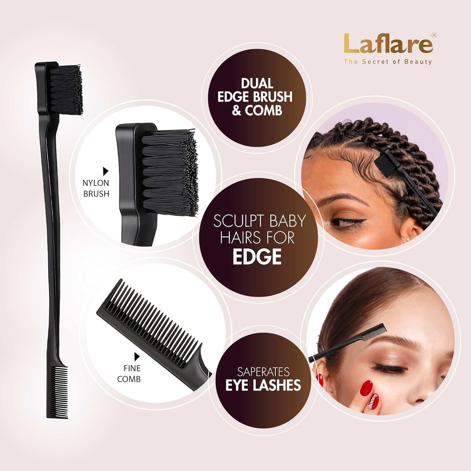 Laflare Braiding Rack for Hair Comb set (60 Pegs) w Braiding Accessories COMBO4