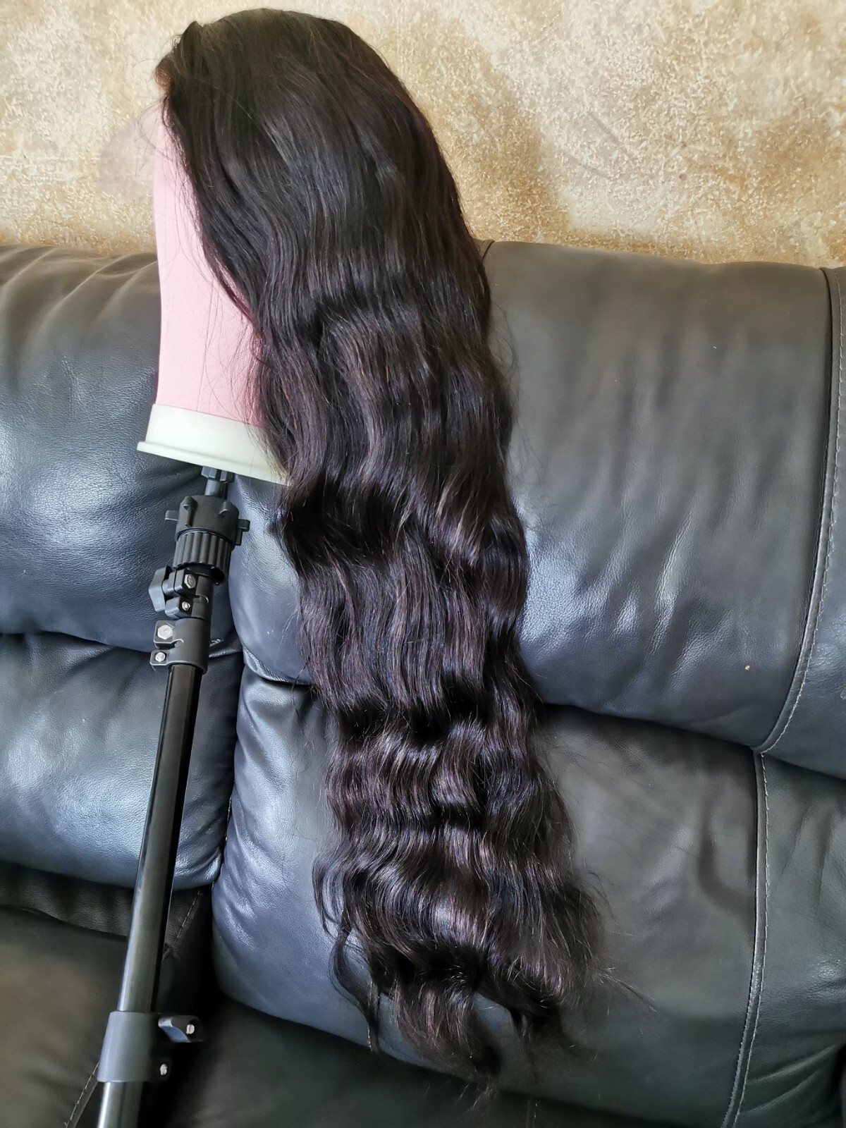 Ready To Go Bleached Knots High Quality Sexy 30” Human Hair Front Lace Wig 1B